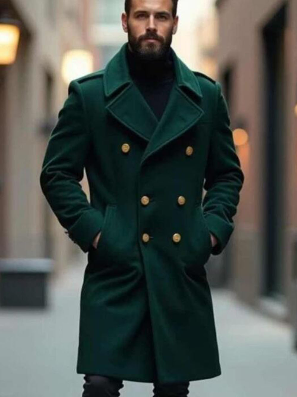 Trench Coat Formal - Klassischer Tweed-Wollmischung Trenchcoat Langer Doppelreihiger Anzug