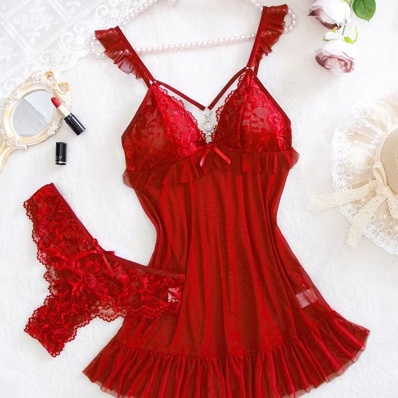 Women'S Formal Wear Wedding - 2026 Neues Rotes Sexy Dessous-Set für