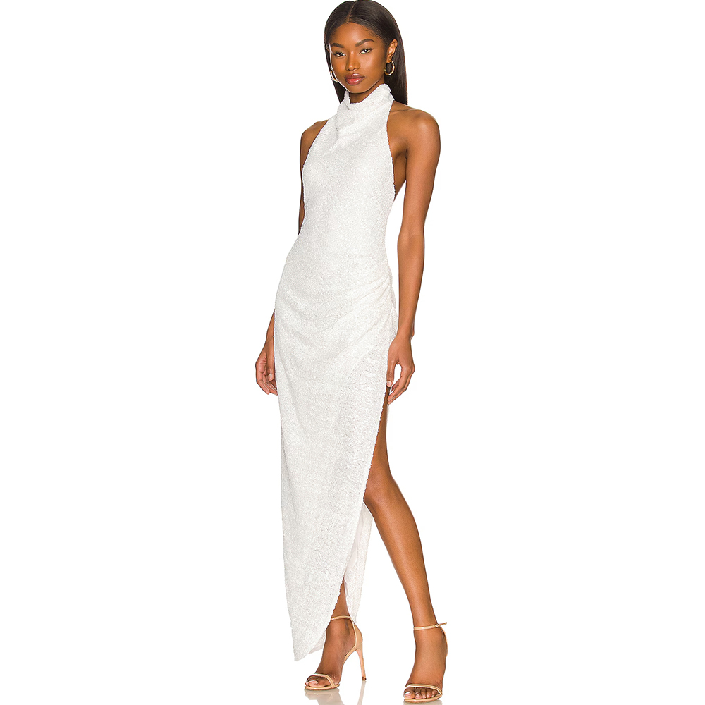 Women'S Formal Wear Wedding Guest - Abendkleider mit Neckholder-Ausschnitt in Weiß mit