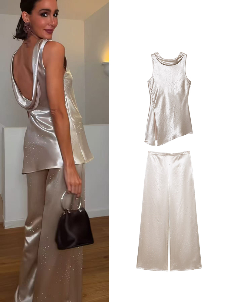 Women Formal Wear Tops - TFMLN Modischer Hosenanzug für Damen, Sommer,