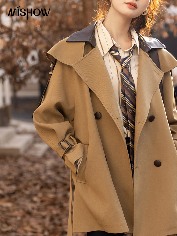 Trench Coat Formal - MISHOW Graben Mäntel für Frauen Herbst