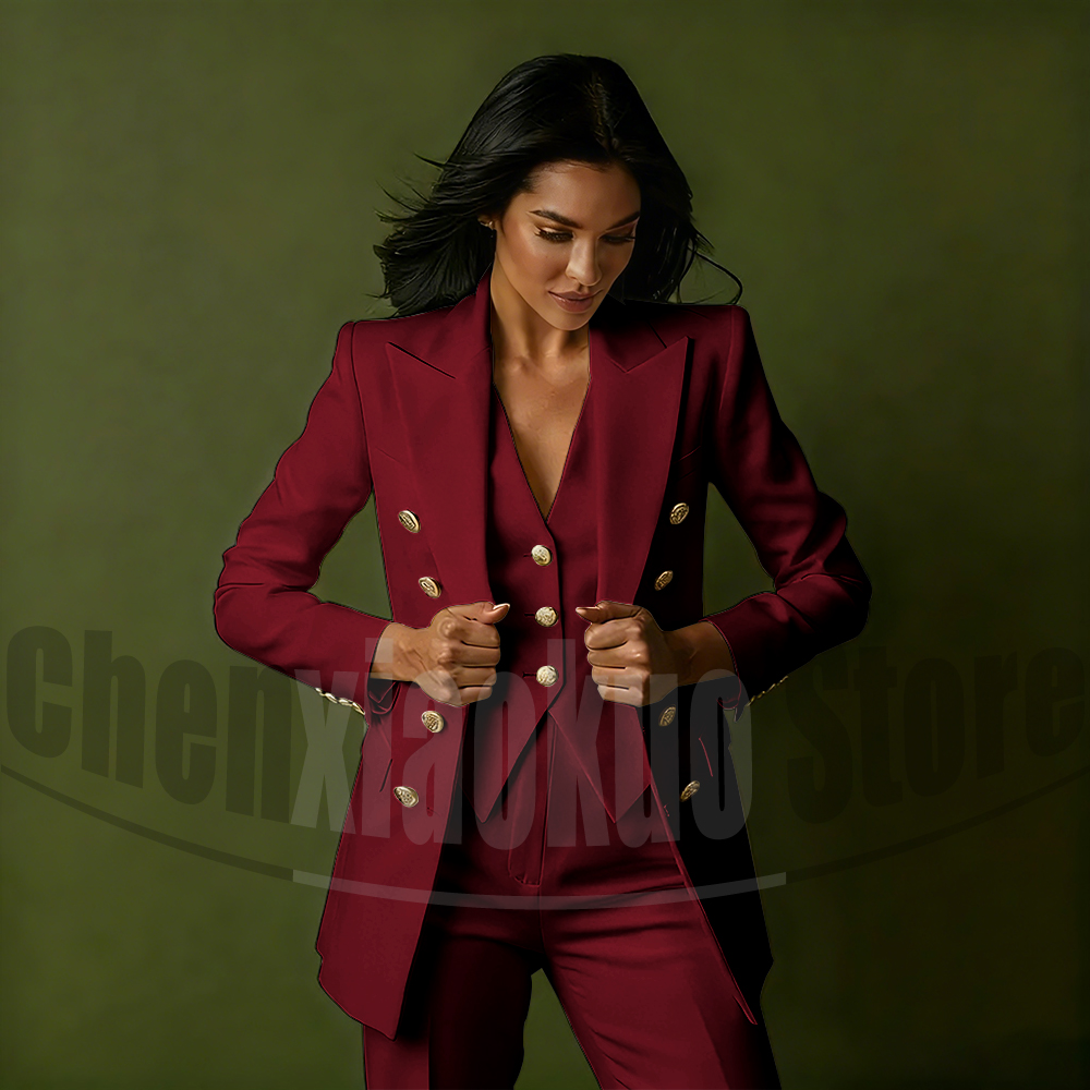 Zweireihiges dreiteiliges Anzu – Women'S Office Formal Wear For Ladies Bewertung und Preis