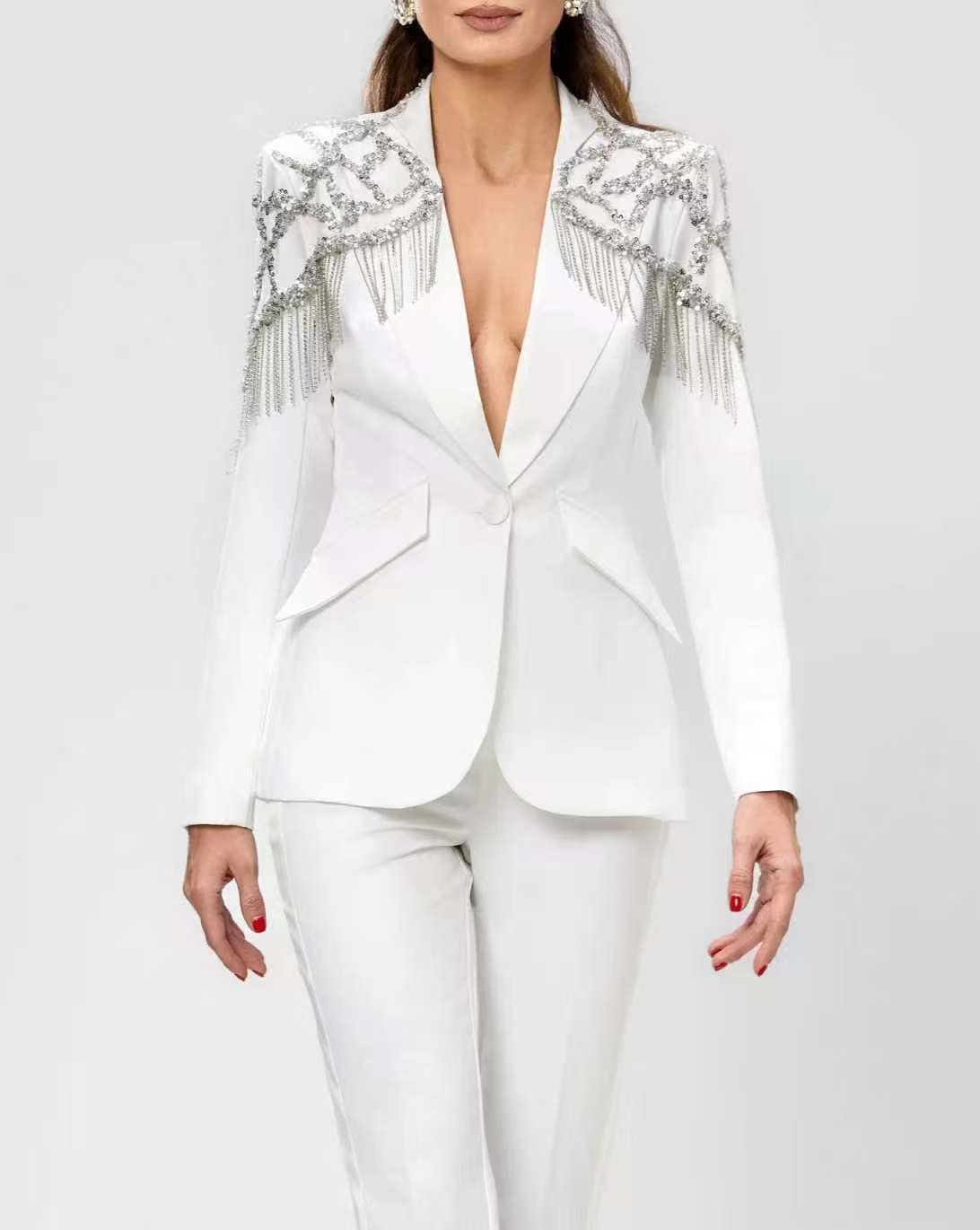 Damen-Anzug-Set mit Kristallve – Women'S Formal Wear Wedding Guest Bewertung und Preis