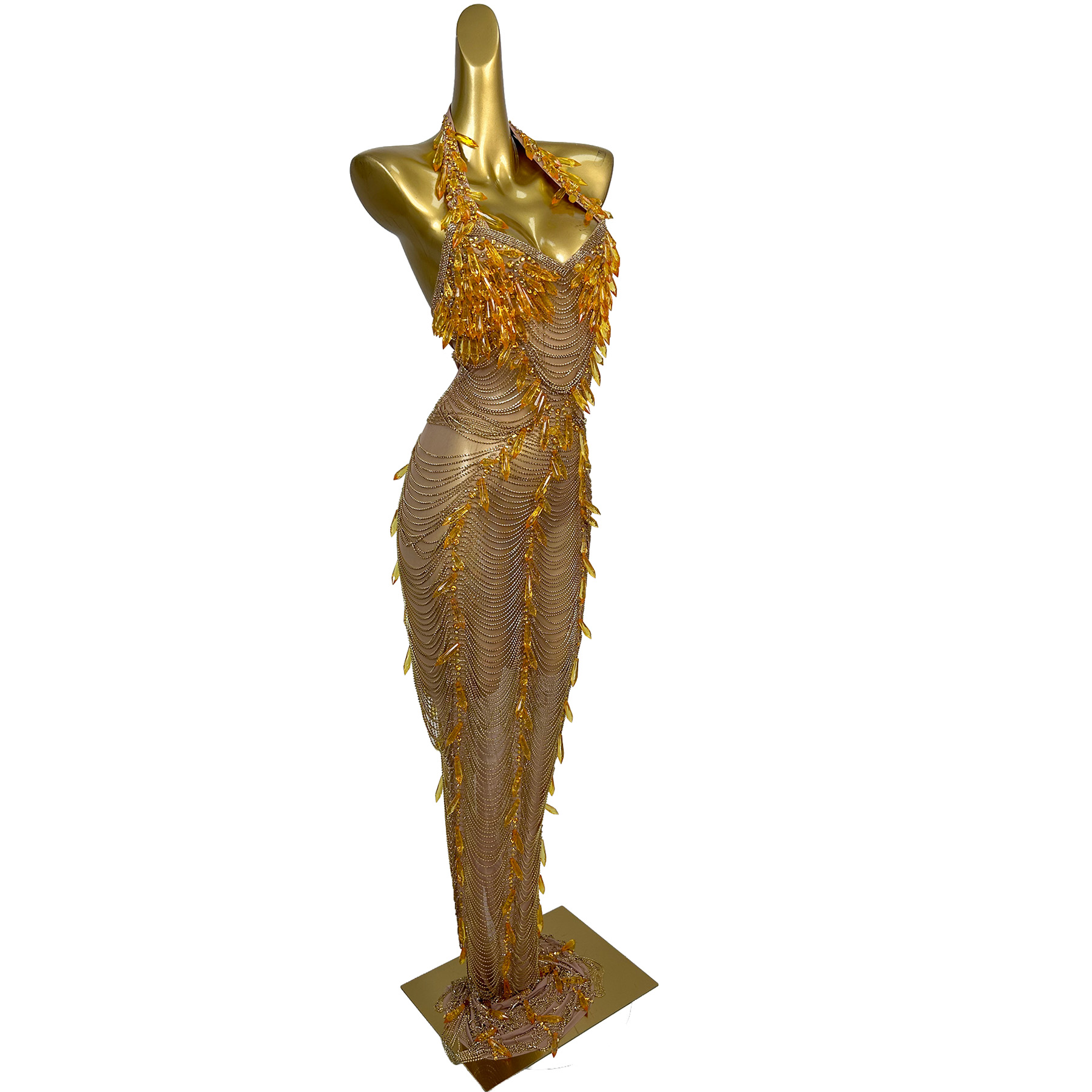 Goldenes Rückenfreies Diamant- – Women'S Formal Wear Plus Size Bewertung und Preis