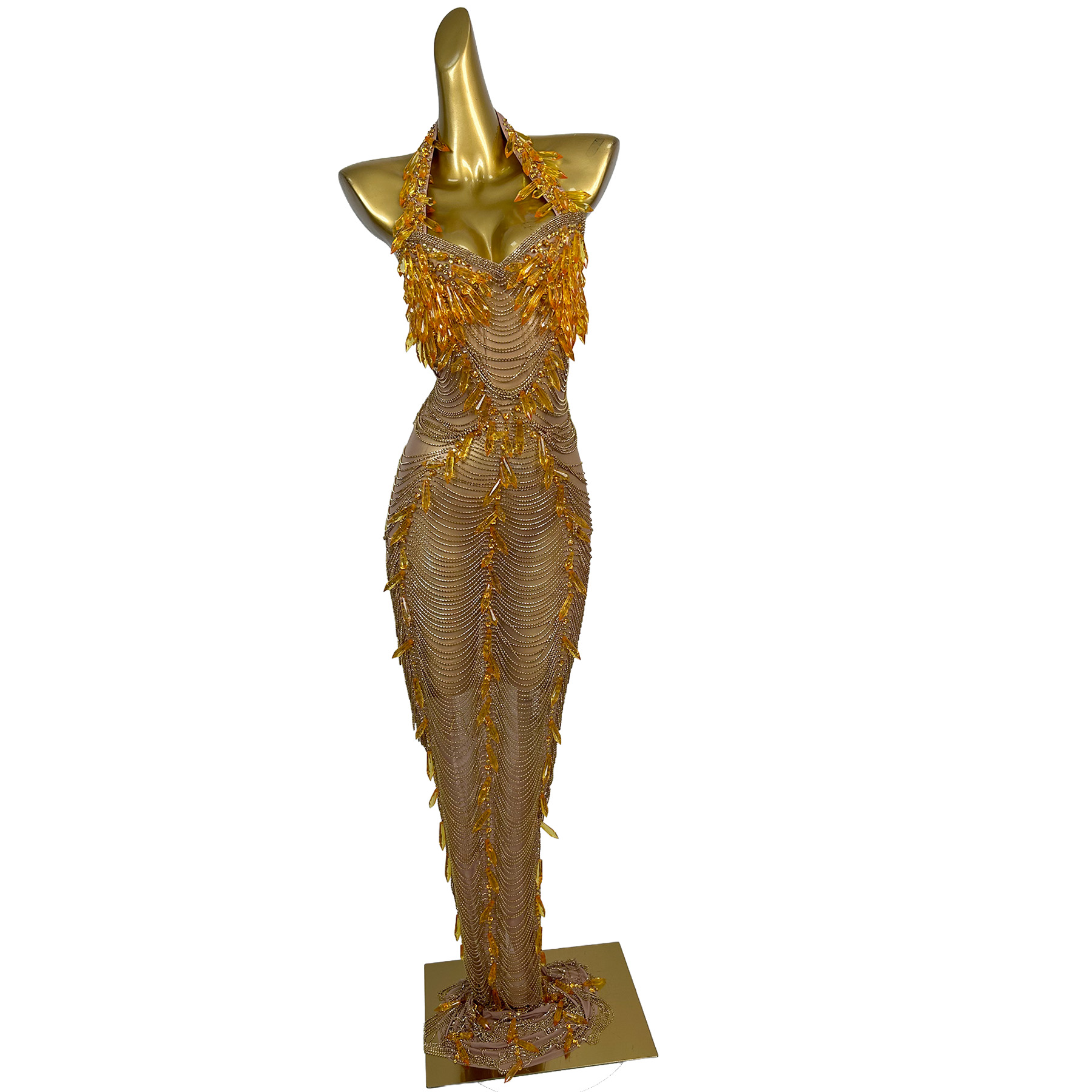Goldenes Rückenfreies Diamant- – Women'S Formal Wear Plus Size Bewertung und Preis