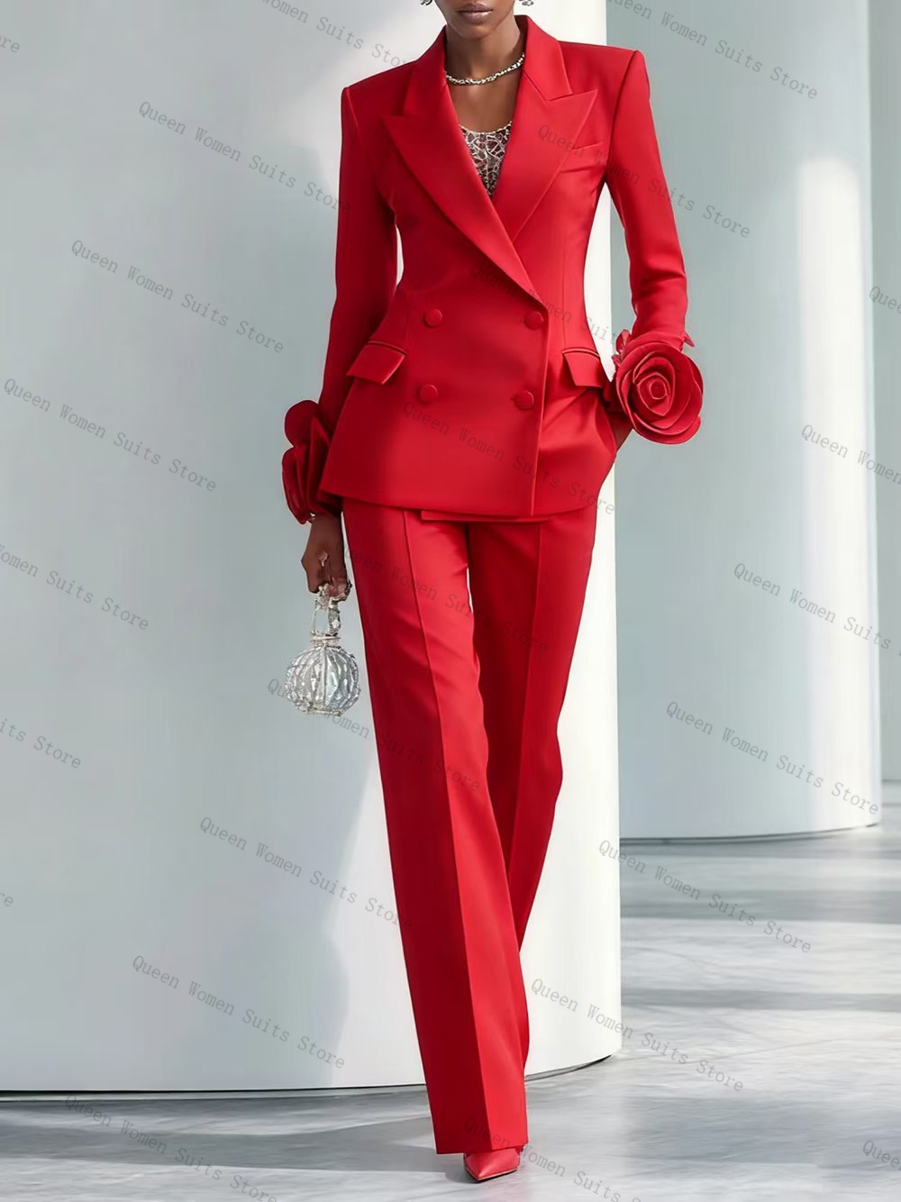 Luxuriöses rotes Damen-Anzug-S – Women'S Formal Wear Wedding Guest Bewertung und Preis