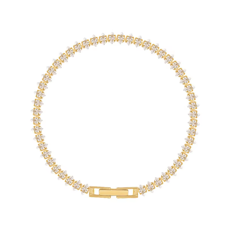 Zierliches Gold-CZ-Armband – F – Women Luxury Formal Wear Bewertung und Preis