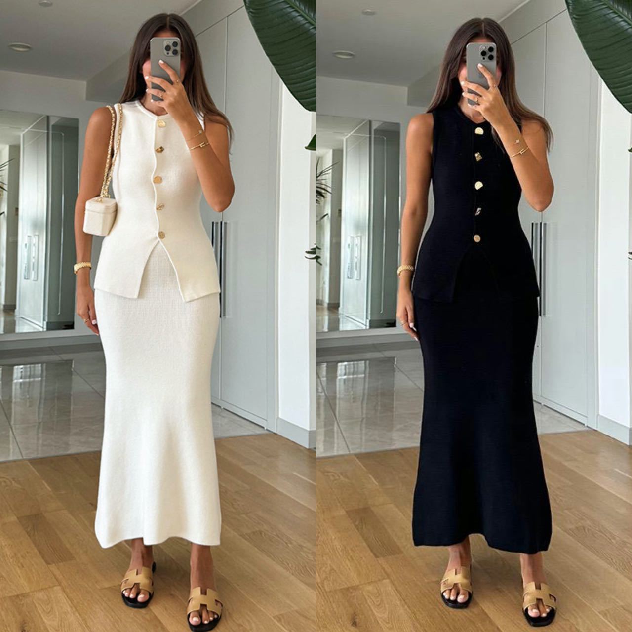 Einreihiges, ärmelloses, figur – Women Formal Wear Tops Bewertung und Preis