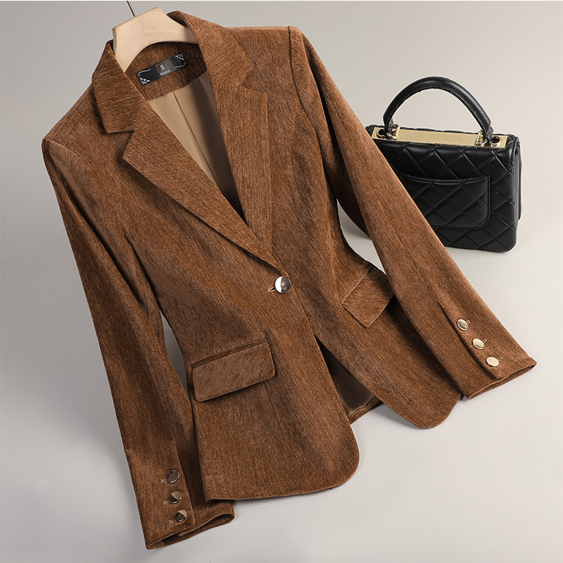 Gelbgoldener Samt-Blazer für D – Women'S Office Formal Wear For Ladies Bewertung und Preis