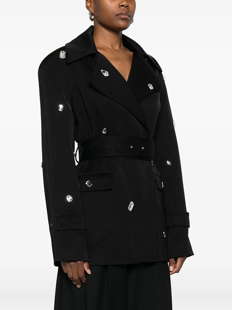 Schwarzer Doppelreihiger Trenc – Trench Coat Formal Bewertung und Preis