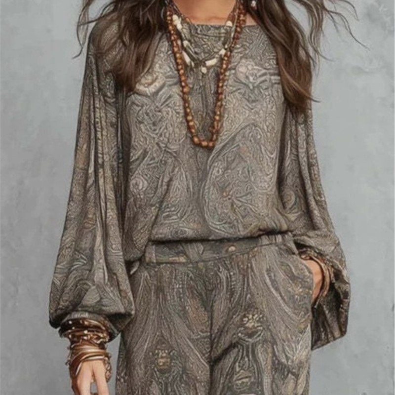 Boho Paisley-Print Zweiteiler  – Women Formal Wear Tops Bewertung und Preis