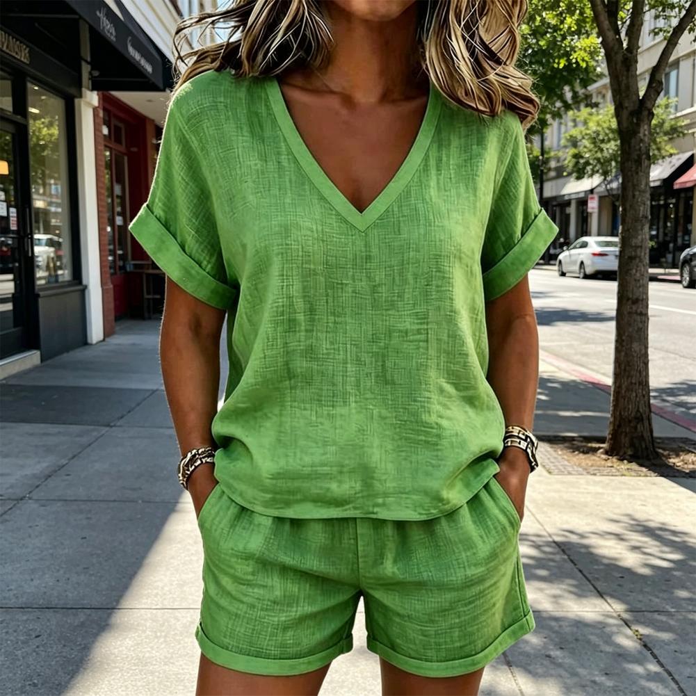 Damen T-Shirt und Shorts Set V – Women Formal Wear Tops Bewertung und Preis